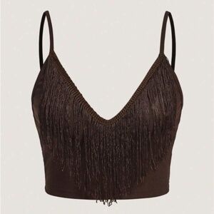 Solid Fringe Trim Cami Top